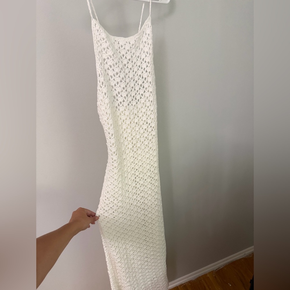 Peppermayo White Crochet Maxi Dress